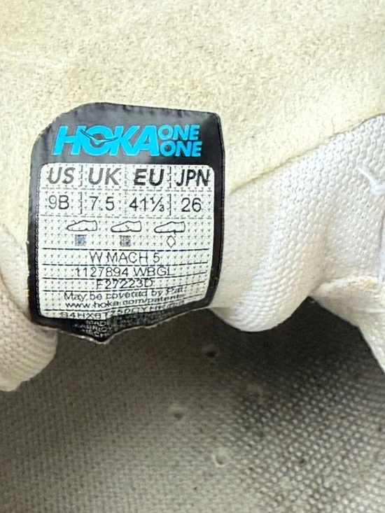 Hoka One One Women’s 'Mach 5' Running Sneakers in White/Blue Glass Size 9 - Picture 7 of 7